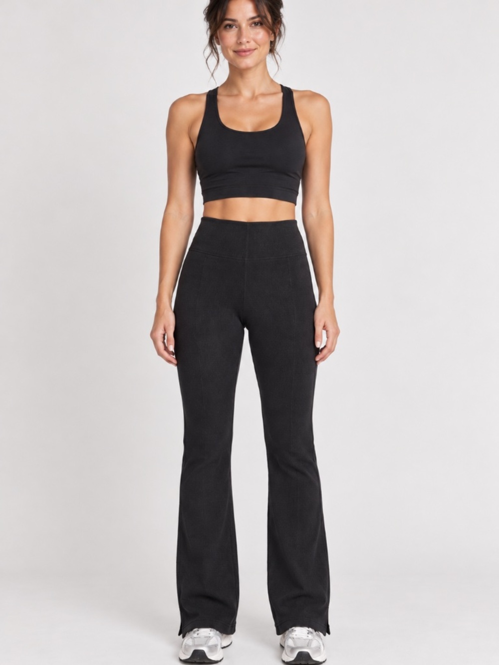 Lululemon Dark Gray Ribbed Flare Pants Size 10